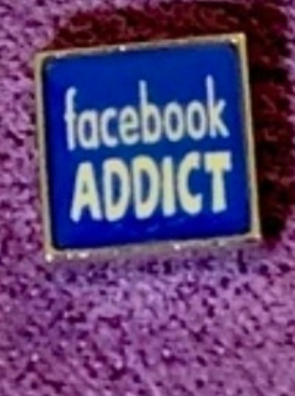 Facebook Addict Enamel Pin - Blue and White